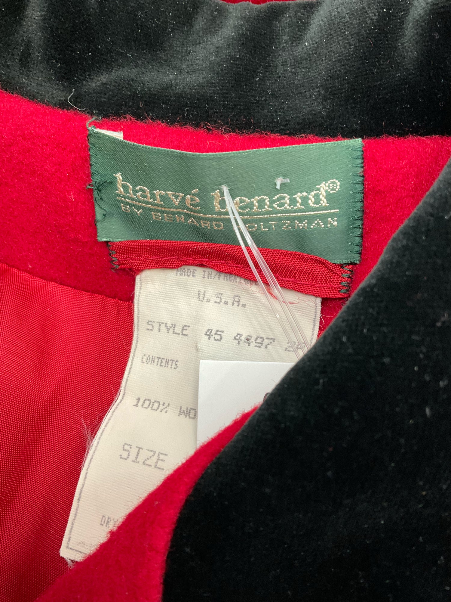 Harve Benard Red/Black wool Pre-Owned Ladies Coat - Size 4 - Margaret’s Fine Consignment