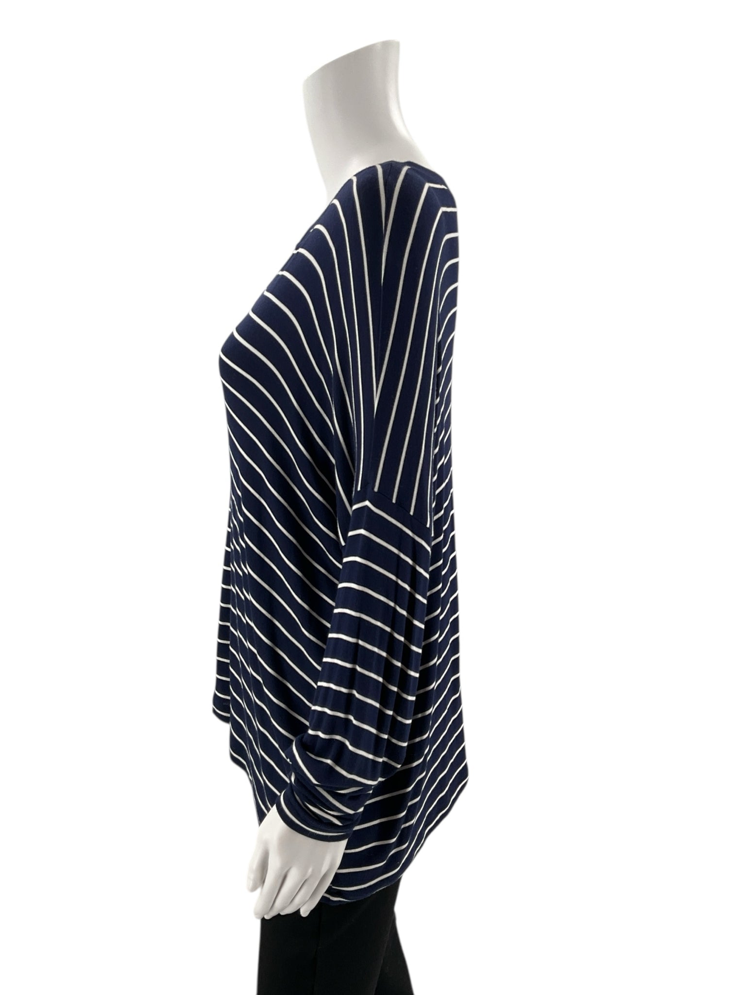 Cabi Navy/White Stripe Pre-Owned Ladies Casual Top - Size Small