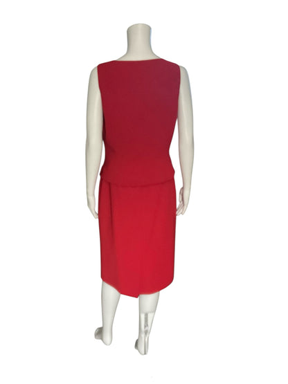 Kasper Red Solid Pre-Owned Ladies 2 Piece Skirt Set - Size 6