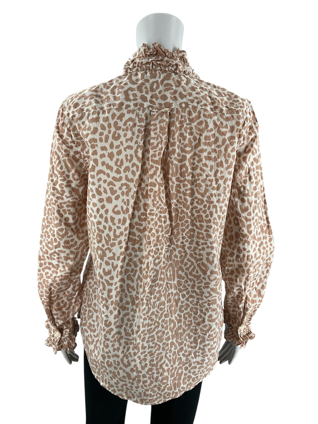 J. Crew Tan Cream Print Button-Up Blouse – Size Small, Excellent Pre-Owned - Margaret’s Fine Consignment