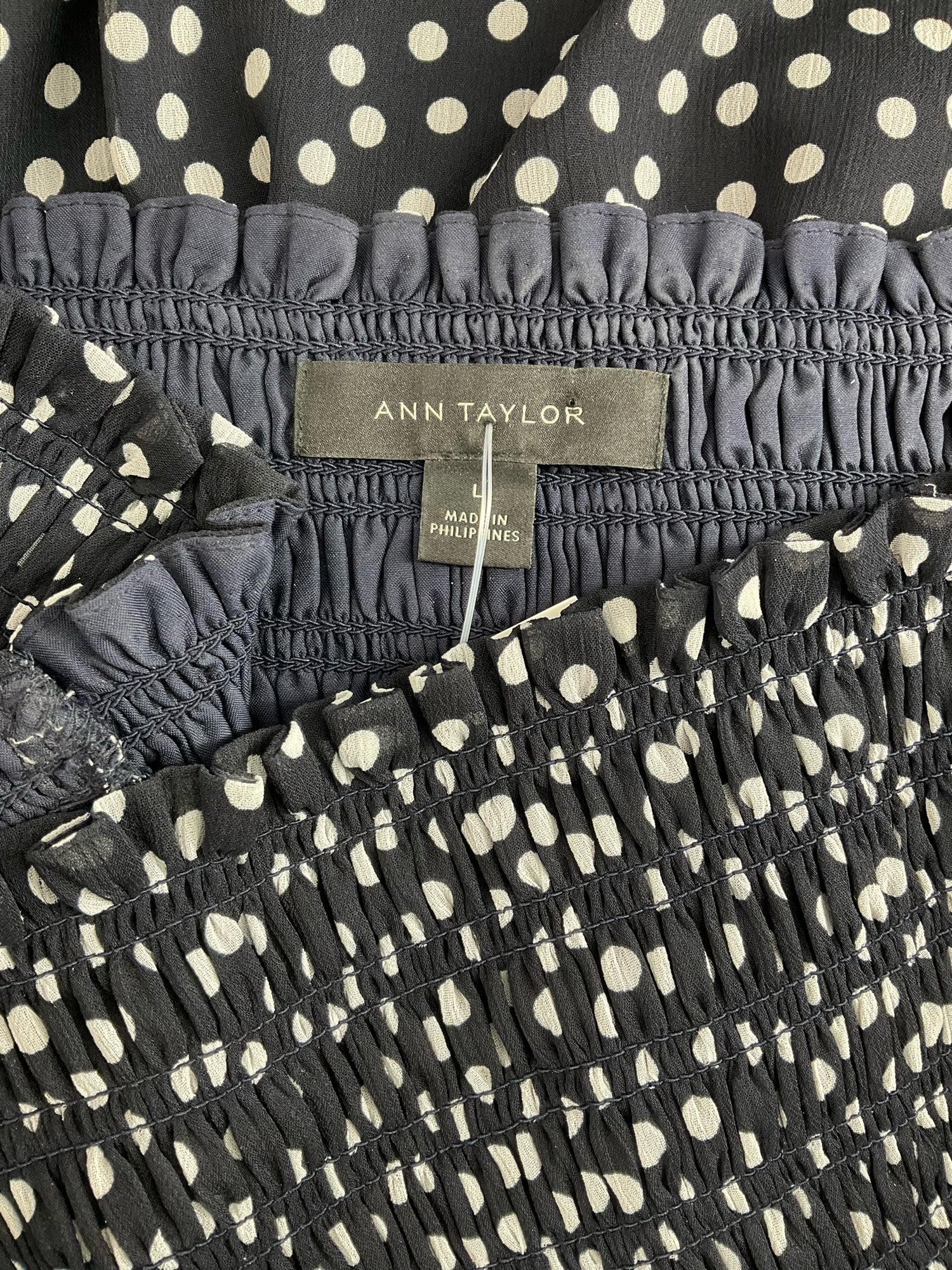 Ann Taylor Navy/White Print Pre-Owned Ladies Skirt - Size Large - Margaret’s Fine Consignment