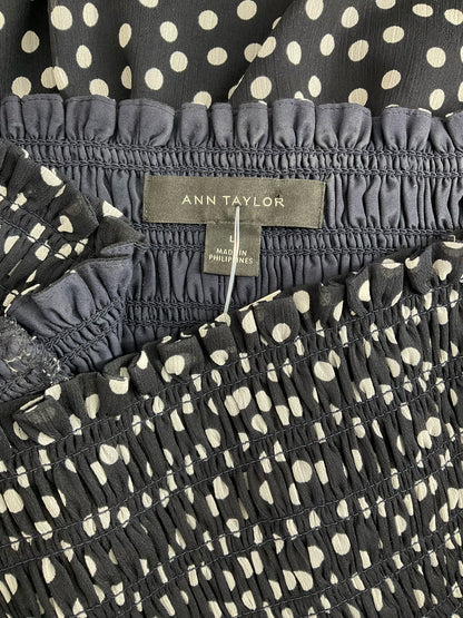 Ann Taylor Navy/White Print Pre-Owned Ladies Skirt - Size Large - Margaret’s Fine Consignment
