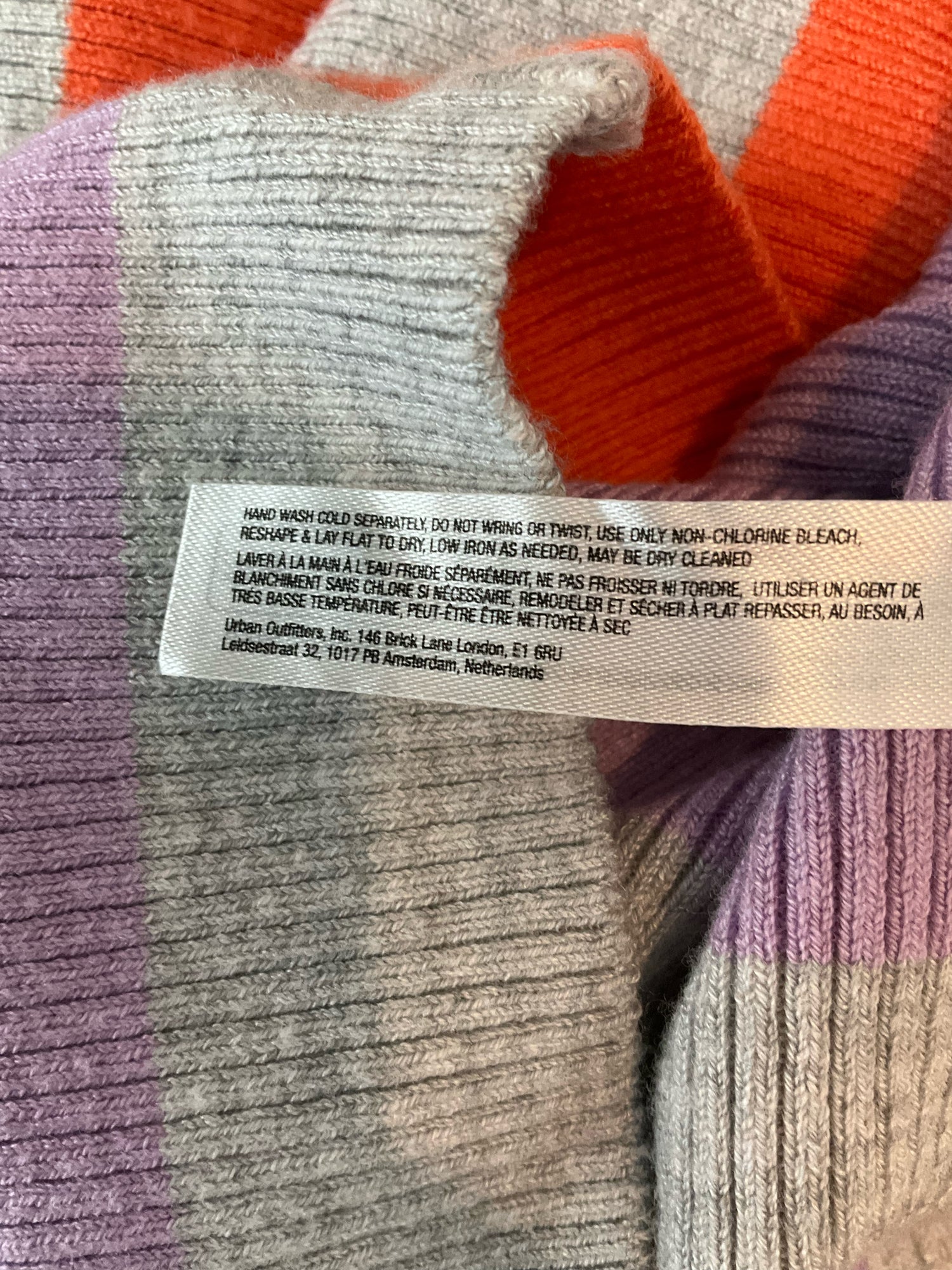 Daily Practice by Anthropologie gray/purple/orange Sleeveless Striped Midi Sweater Dress Size Large NWT - Size L