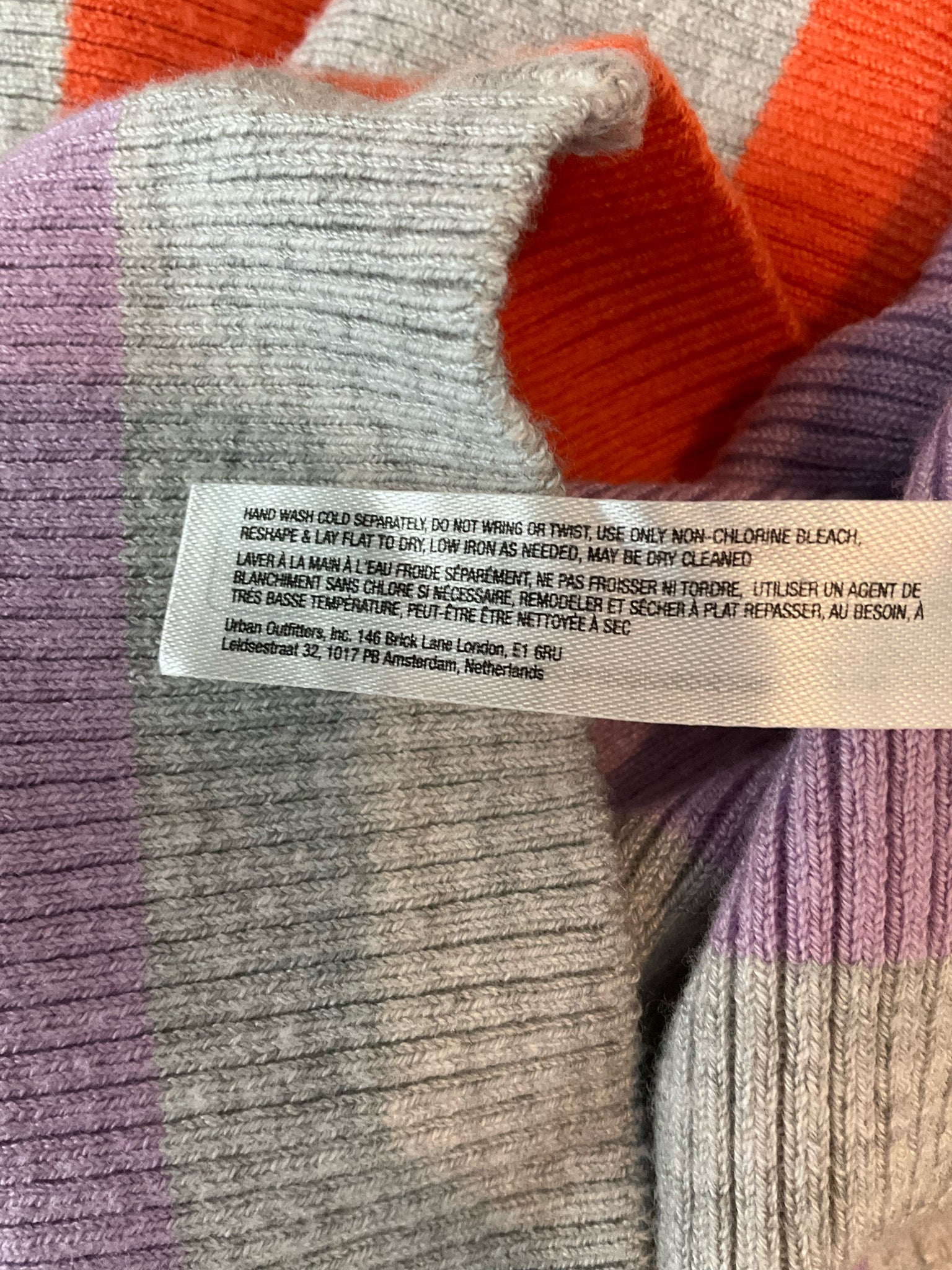 Daily Practice by Anthropologie gray/purple/orange Sleeveless Striped Midi Sweater Dress Size Large NWT - Size L