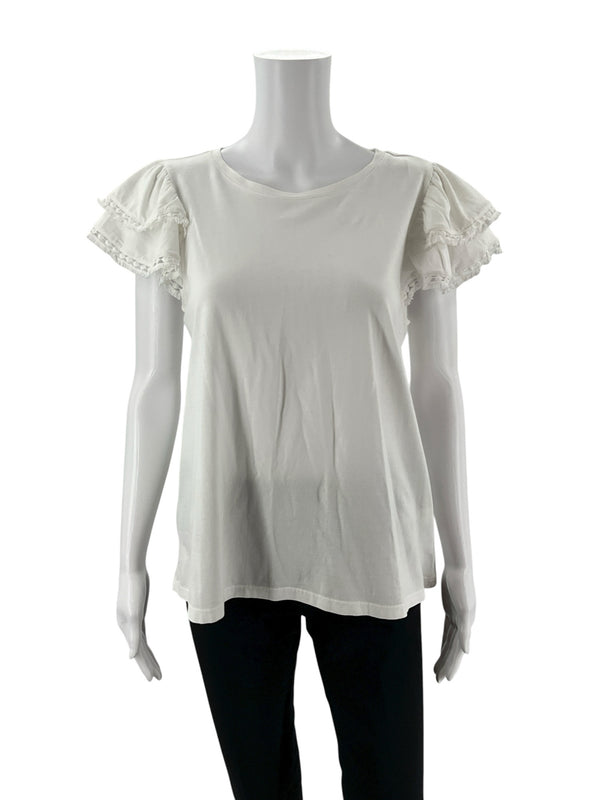 Lilly Pulitzer White Solid Pre-Owned Ladies Top - Size Medium