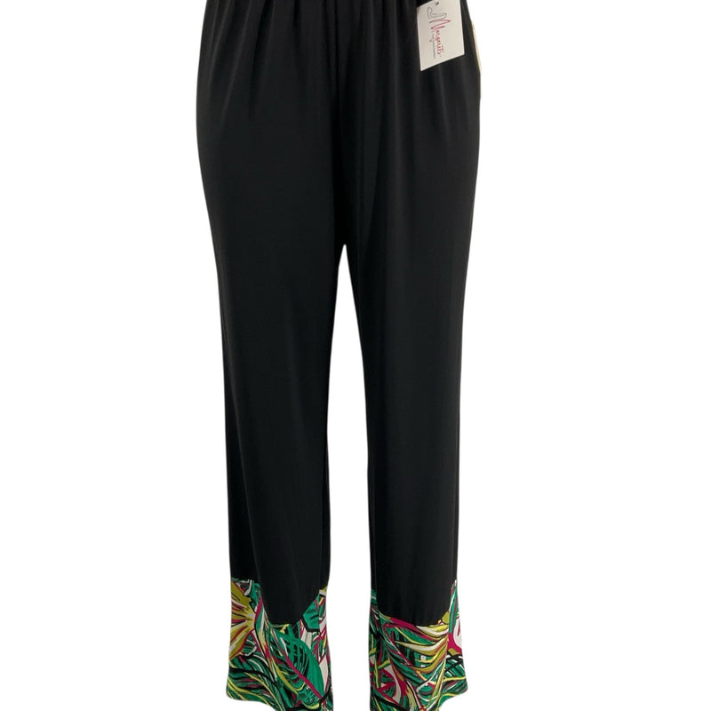 Melissa Paige Black Leaf Cuff Wide-Leg Pants – Size Large, NWT - Margaret’s Fine Consignment