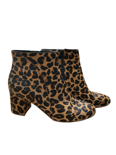 INC International Concepts Payge Leopard Print Block Heel Ankle Boots Size 9.5