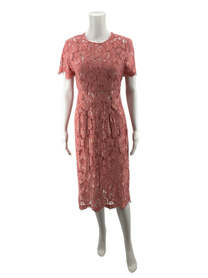 NSR Coral Rose Floral Lace Sheath Dress Size Small