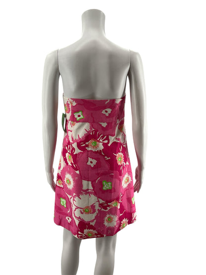 Lilly Pulitzer Delia Strapless Seersucker Dress Floral Print NWT Size 6 - ONLINE ONLY