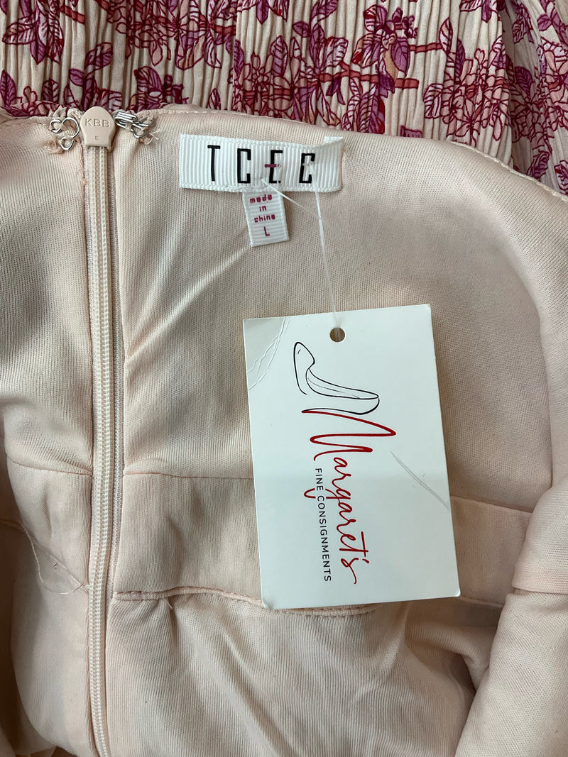 Tcec Pink Print Pre-Owned Ladies Dress - Size Large