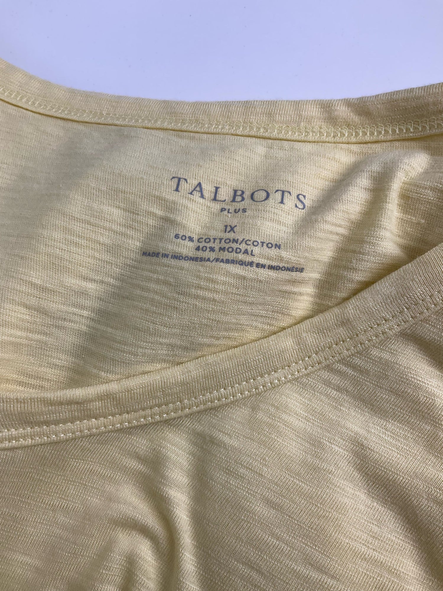 Talbots Yellow Solid Pre-Owned Ladies Casual Top -  Size 1X