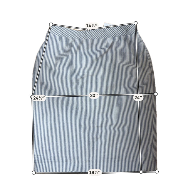 Ann Taylor tan/blue Skirt Size 2 tan/blue Stripe Pre-Owned Ladies Skirt - Size 2