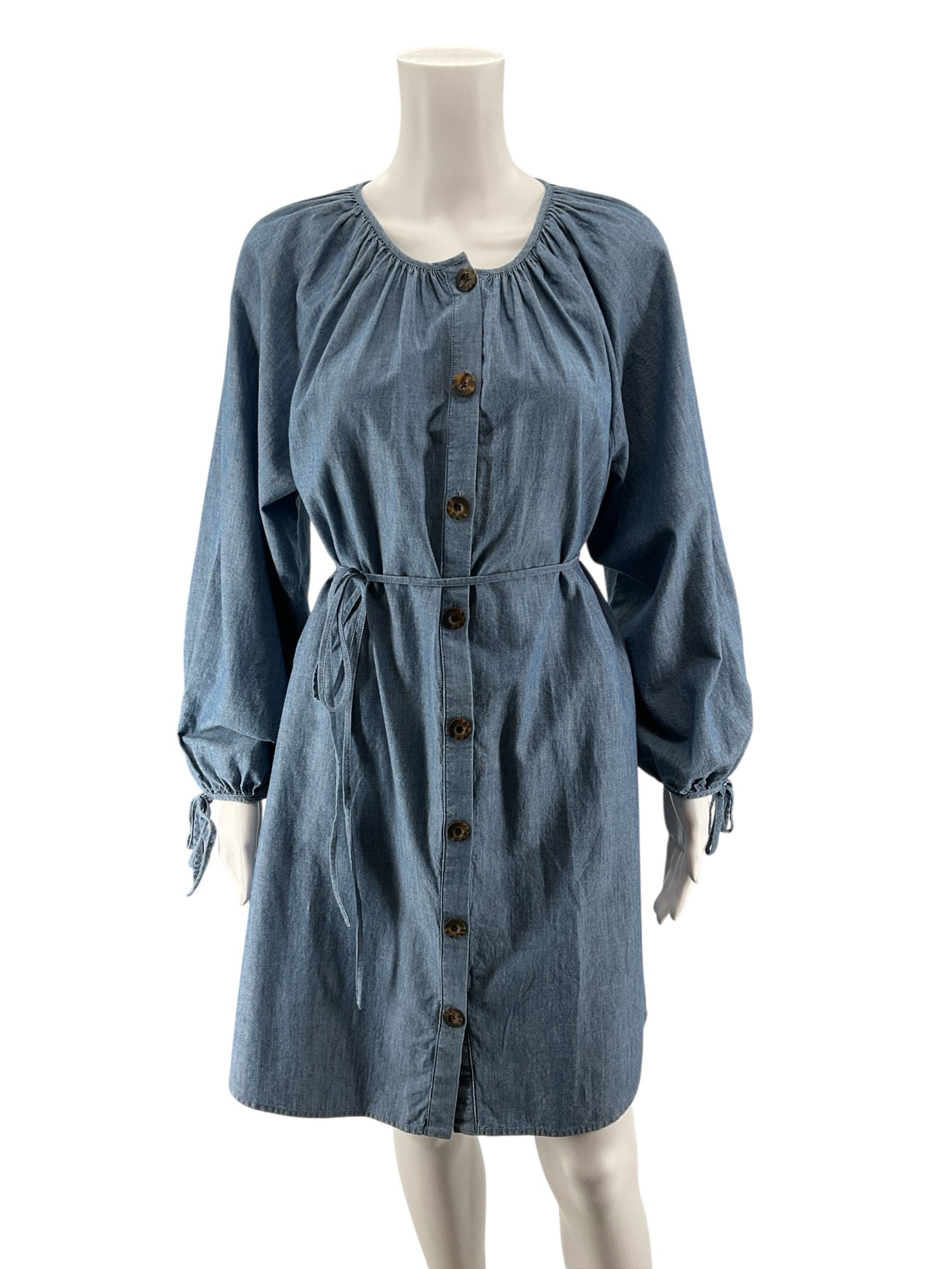 J Crew Size Small Tall Blue Chambray Pre-Owned Ladies Dress