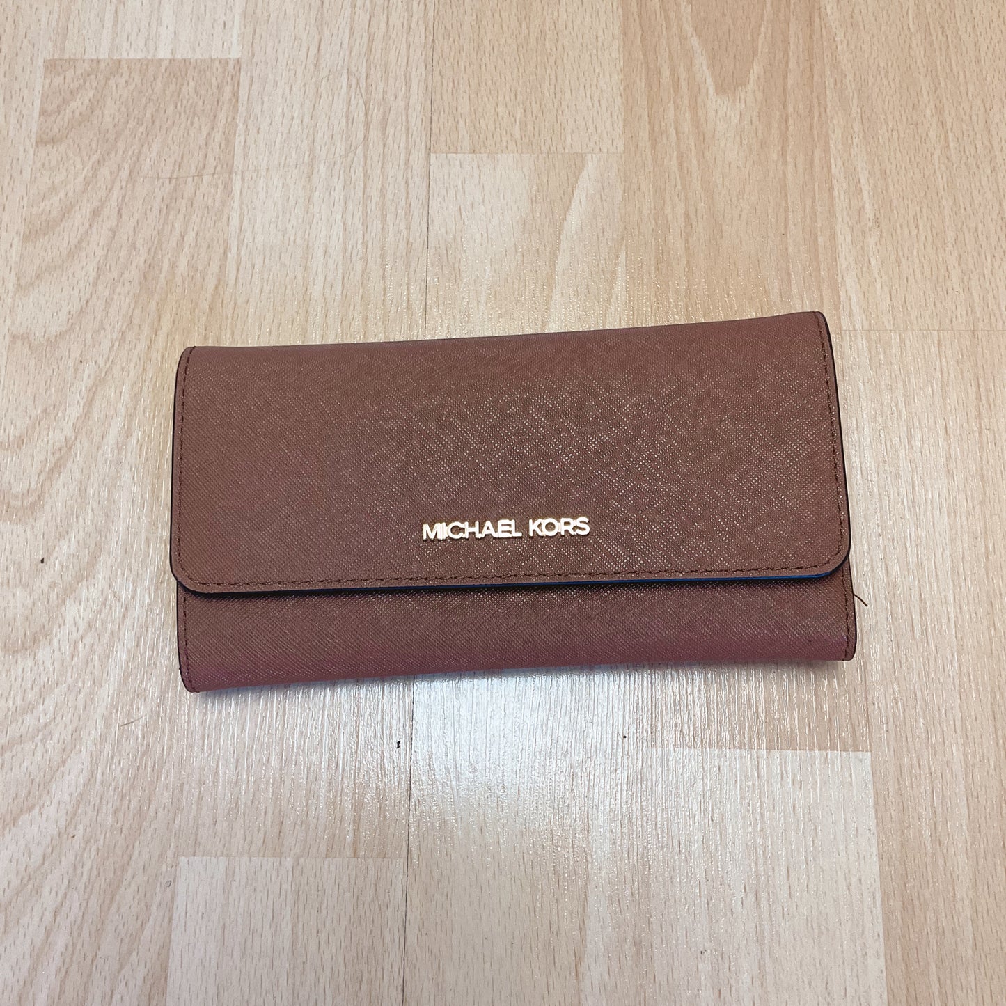 MK Camel Solid Pre-Owned Ladies Wallet