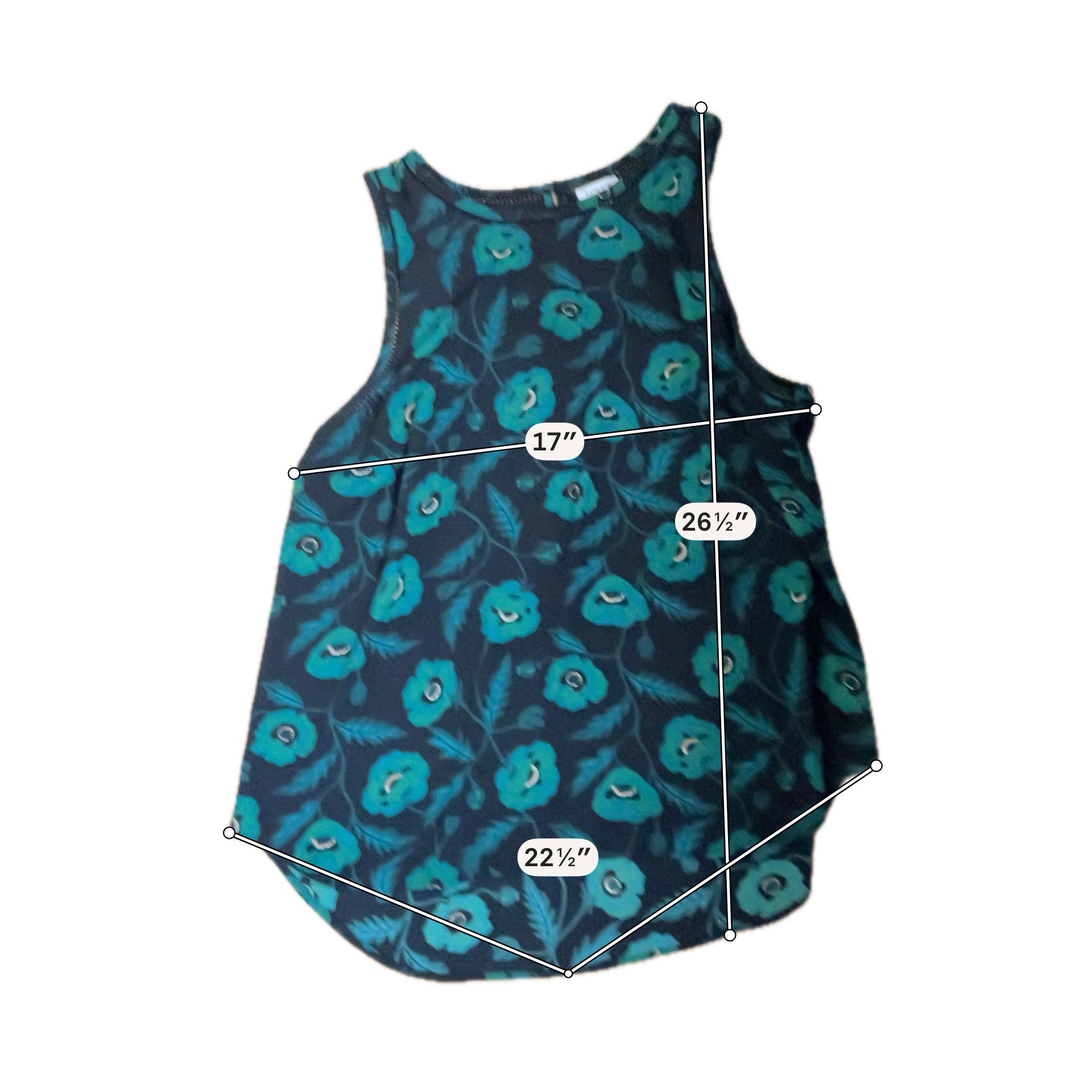 J.Crew Black/Green Sleeveless J. Crew Black &amp; Green Poppy Floral Sleeveless Shell Top Size 12 - Size 12
