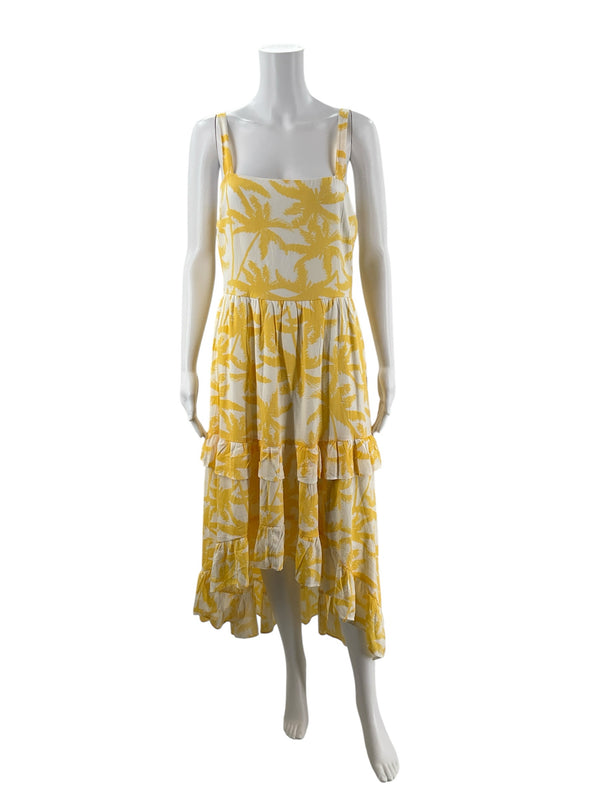 Trixxi Yellow/White Floral Pre-Owned Ladies New With Tags Dress - Size Large