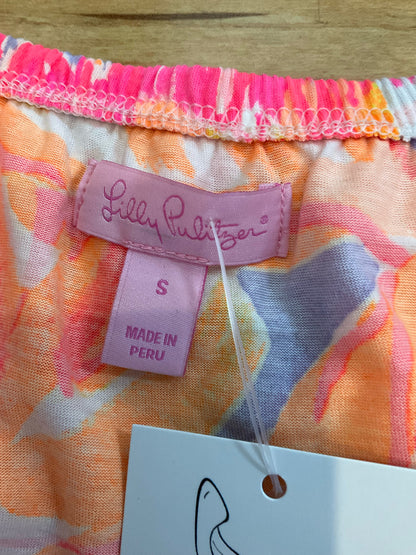 Lilly Pulitzer Maisel Cold Shoulder Top Tiki Pink Gypsea Print Size Small