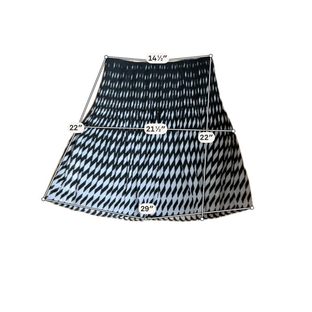 Alfani Black &amp; White Diamond Print Pleated A-Line Skirt | Size Medium - ONLINE ONLY