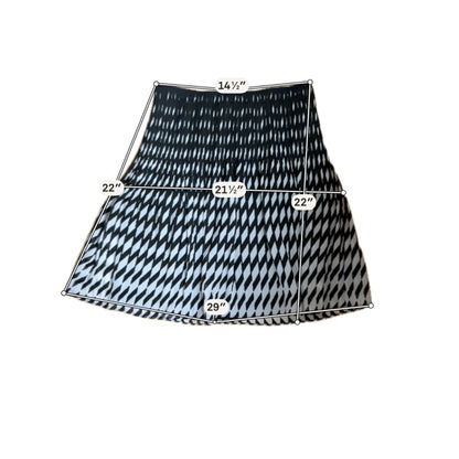 Alfani Black &amp; White Diamond Print Pleated A-Line Skirt | Size Medium - ONLINE ONLY