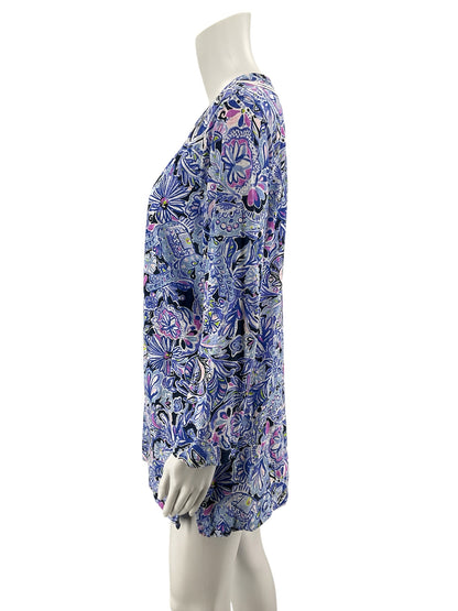 Lilly Pulitzer Marlow Tunic Top Downstairs Print Cotton Size Large