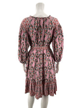 Knox Rose purple/green/orange/pink 3/4 Sleeve Floral Boho Midi Dress Tie Waist 3/4 Sleeve Small - Size S