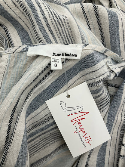June &amp; Hudson white/blue Jumpsuit White/Blue Stripe Pre-Owned Ladies Jumpsuit - Size Small - Size S