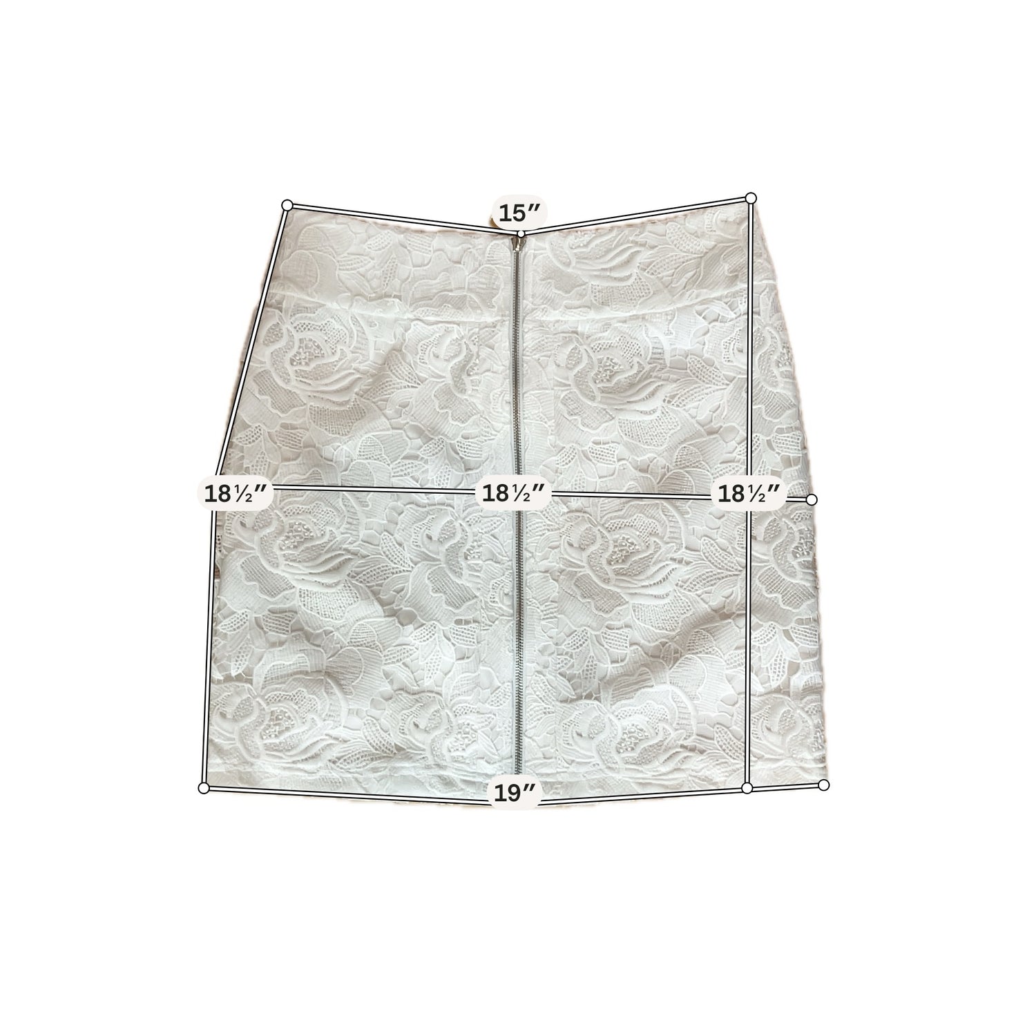 INC Size 8 White Embroidered Pre-Owned Ladies Skirt