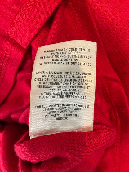 Maeve by Anthropologie Red Textured Tulip Sheath Dress Size Petite XS