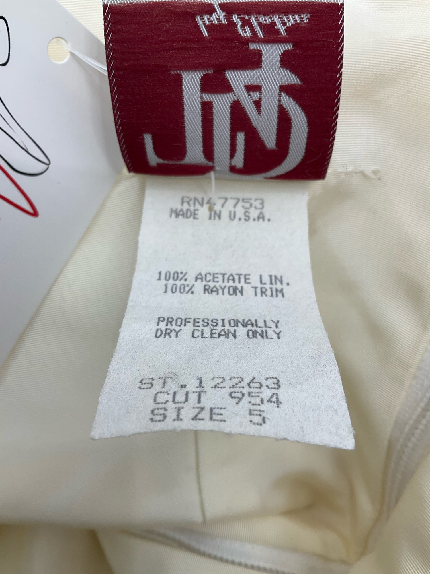 TLD by Eletra Cream Cocktail TD4 by Electra Cream Fringe Pre-Owned Ladies Dress - Size 5 - Size s