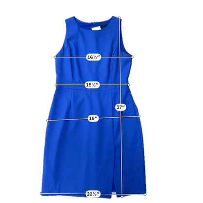 J. Crew Sheath Dress in Super 120s Wool Royal Blue Sleeveless Size 12