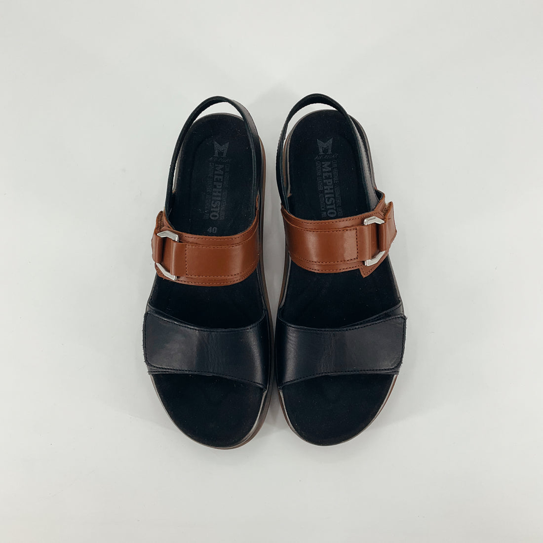 Mephisto Lissandra Two-Tone Leather Platform Sandals EU 40 US 9.5-10