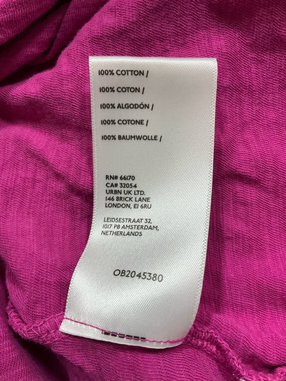 Pilcro Slub Cotton Crewneck Tee Fuschia Pink | Size XL