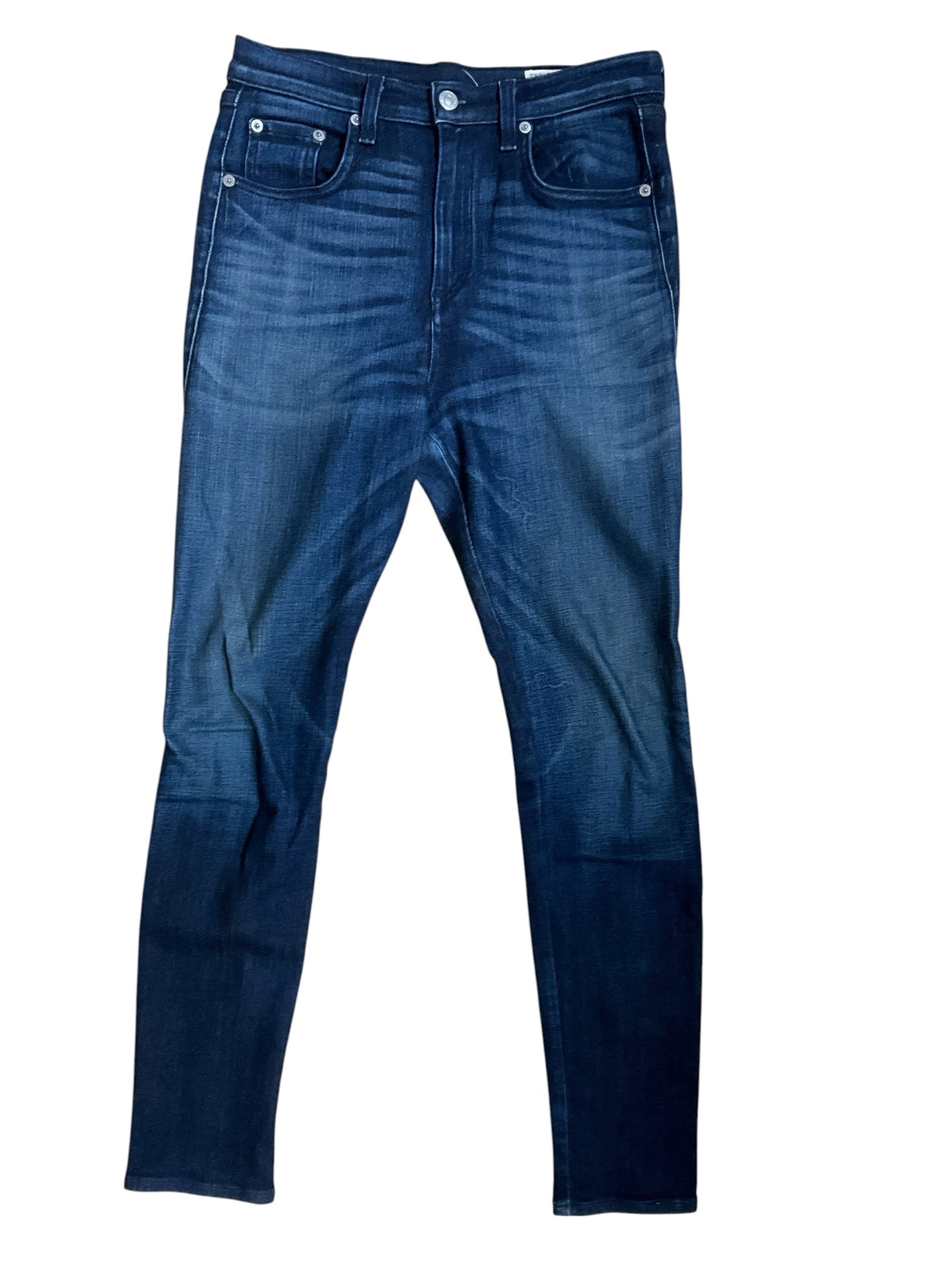 Rag &amp; Bone / Jean High Rise Skinny Ankle Raw Hem Jeans Dark Wash Size 28 - ONLINE ONLY