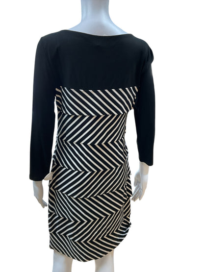 White House Black Market White/Black Ruffle Dress Size M - rear view