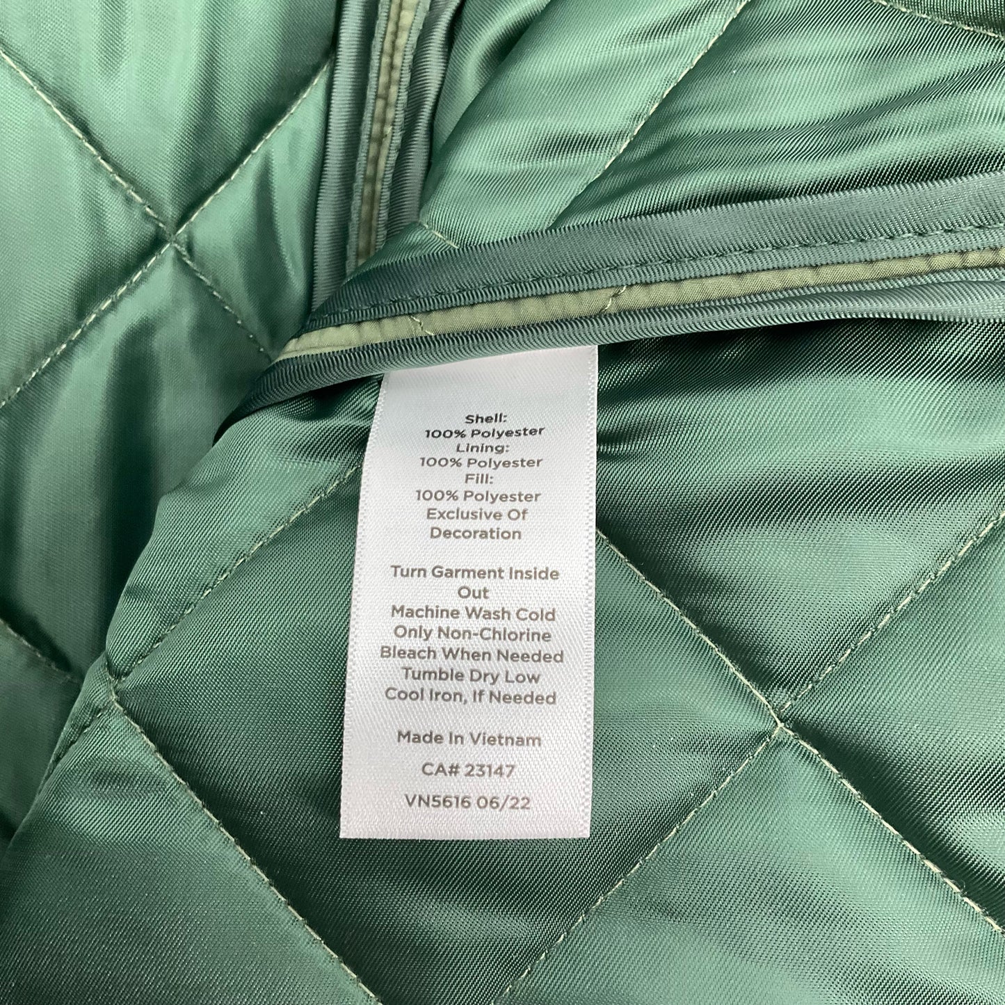 Talbots Olive Puffer Jacket Size XL - information