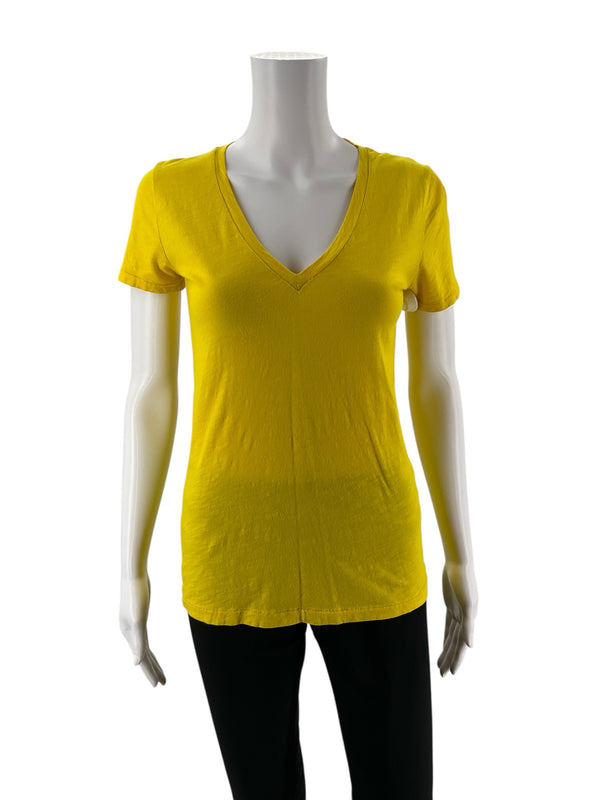J Crew Yellow Solid Pre-Owned Ladies Top - Size XS