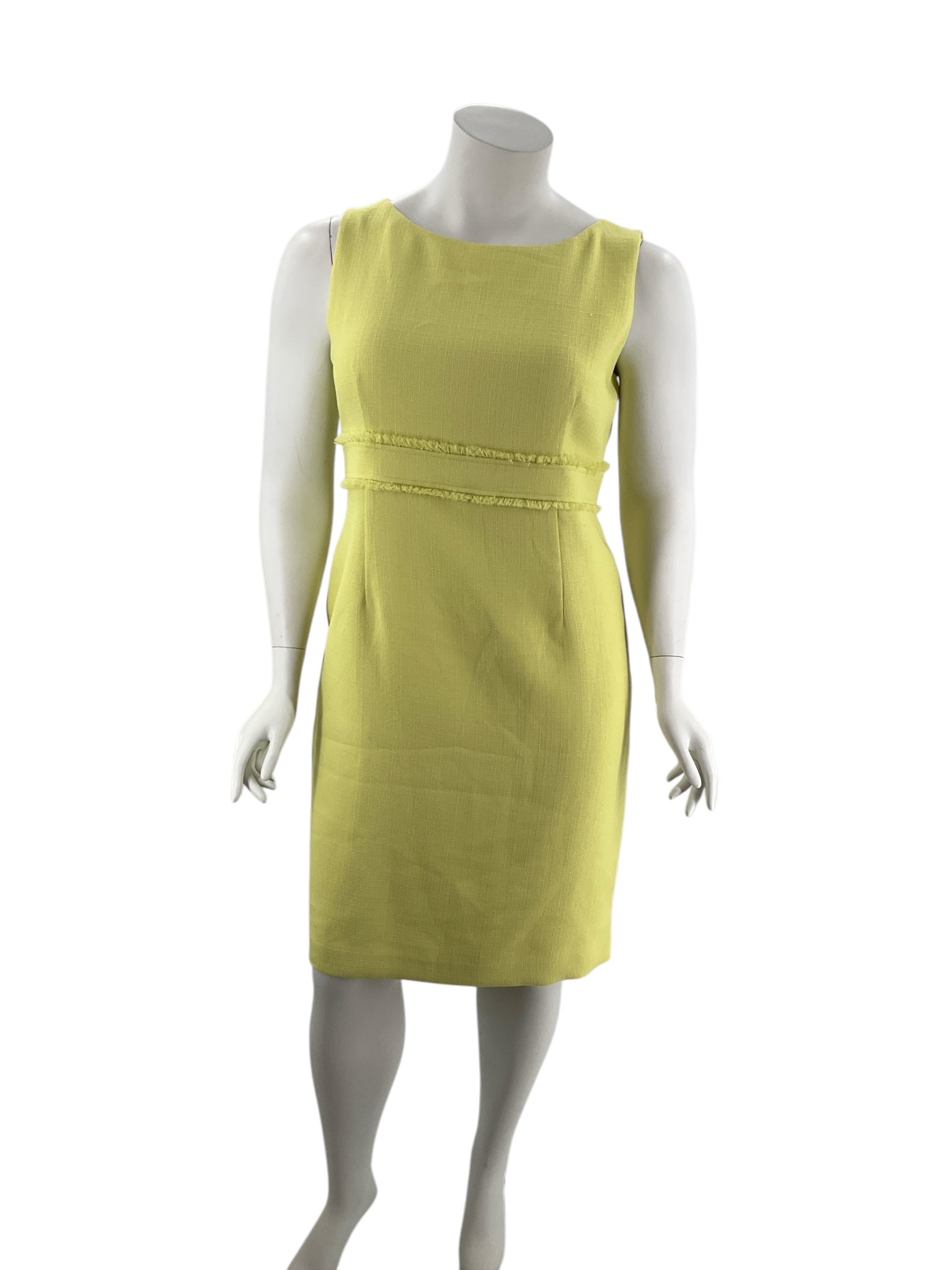 Kasper Yellow Textured Dress Size 16 - actual