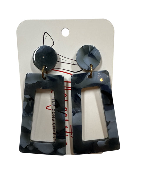 Geometric Marbled Resin Dangle Earrings | Modern Statement Jewelry