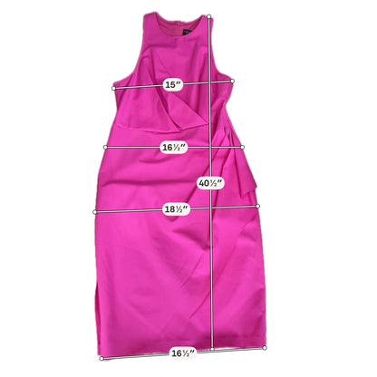 Laundry by Shelli Segal Fuchsia Draped Asymmetric Sheath Dress Size 12