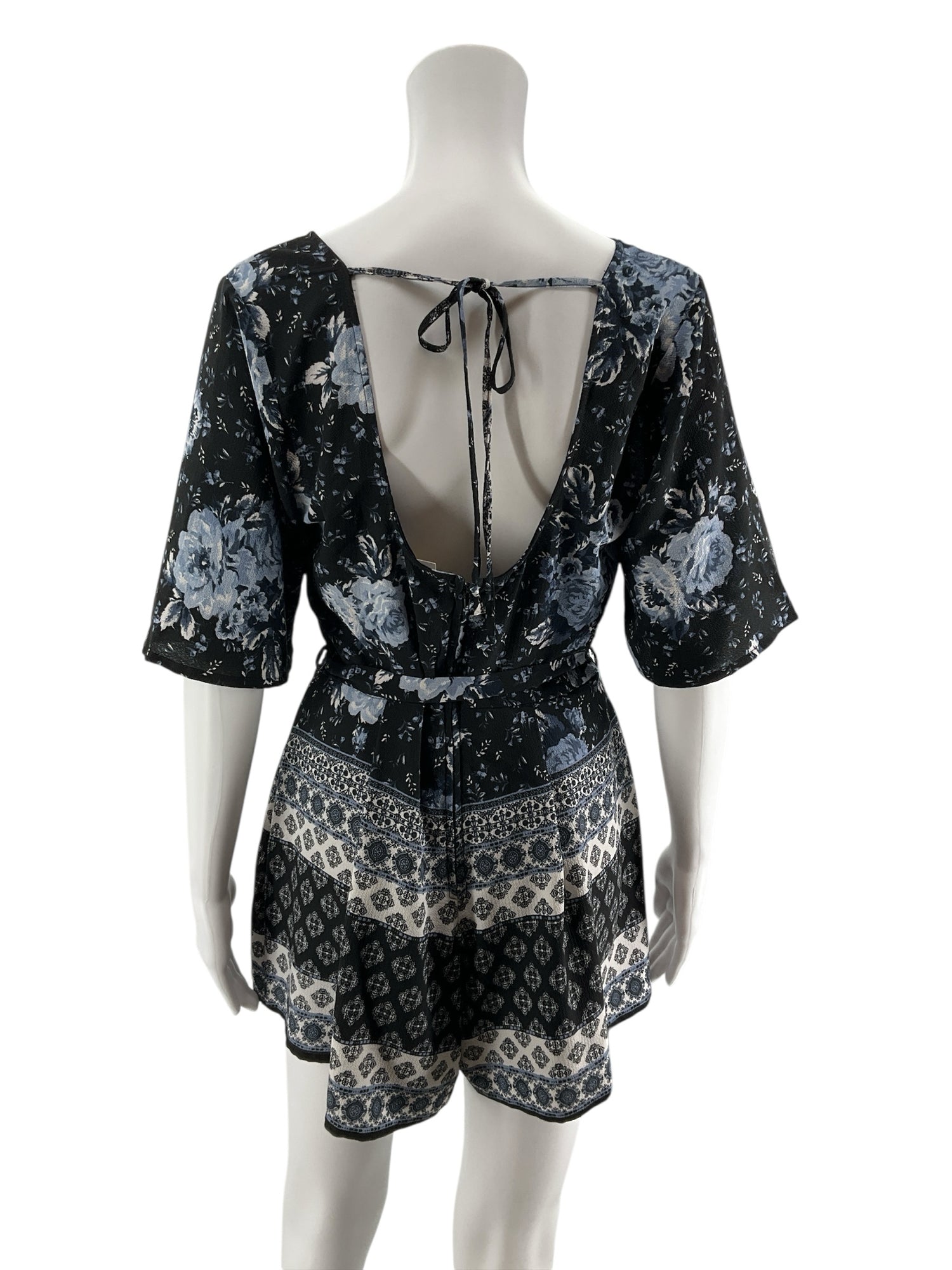 Blue Rain Size S Blues Floral Romper