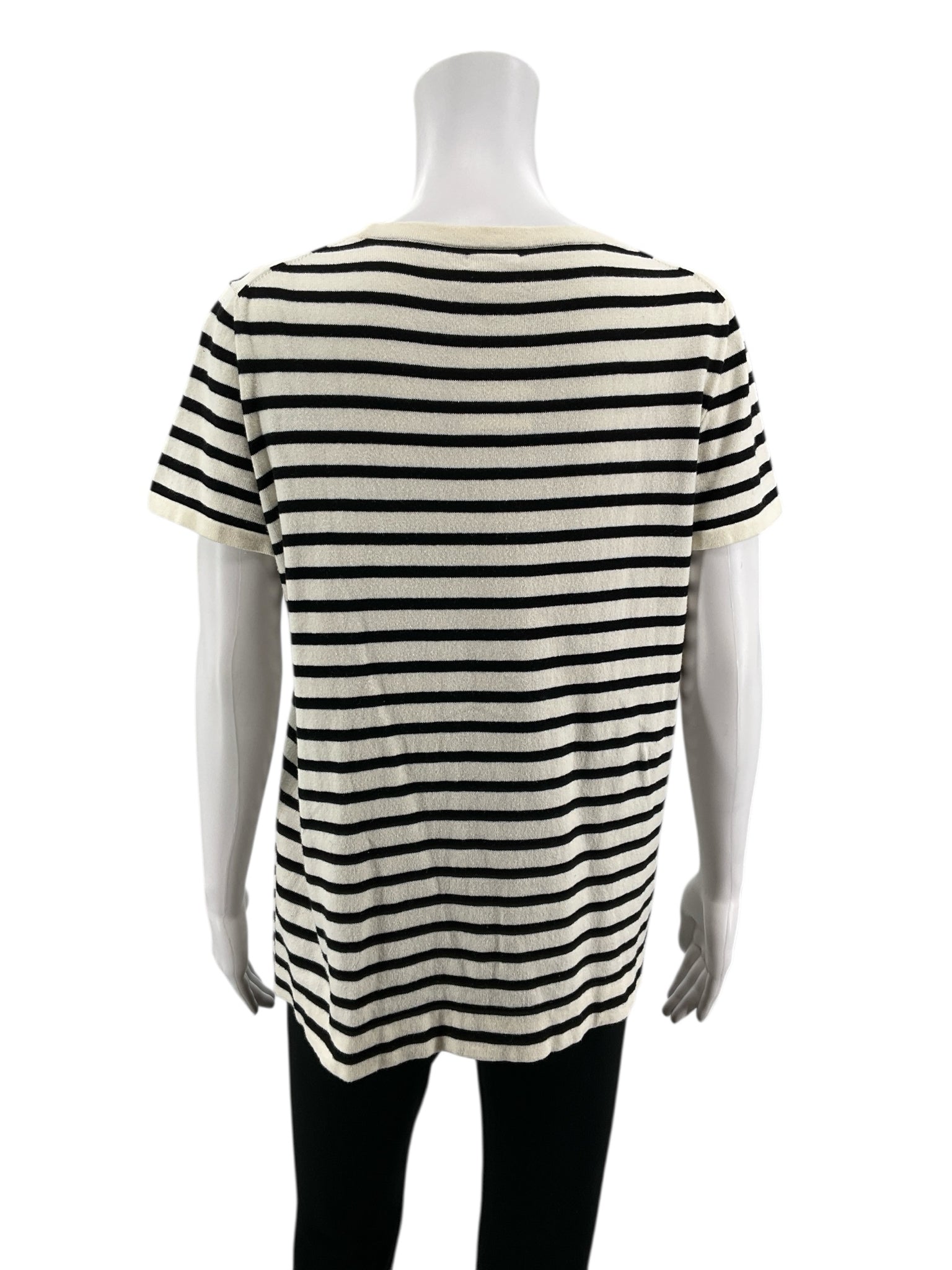 J.Crew White &amp; Black Striped Casual Top – Women’s Size XL – ONLINE ONLY