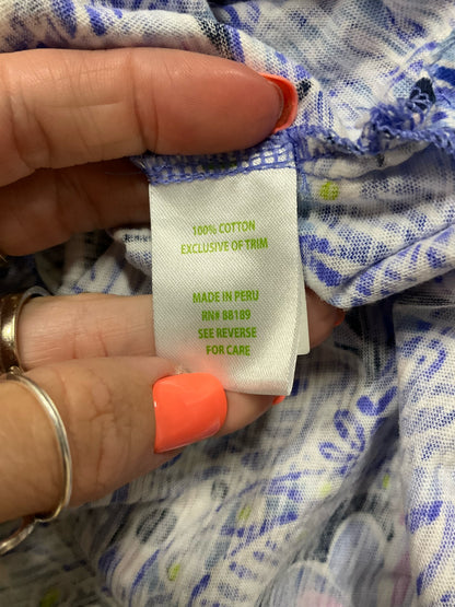 Lilly Pulitzer Marlow Tunic Top Downstairs Print Cotton Size Large