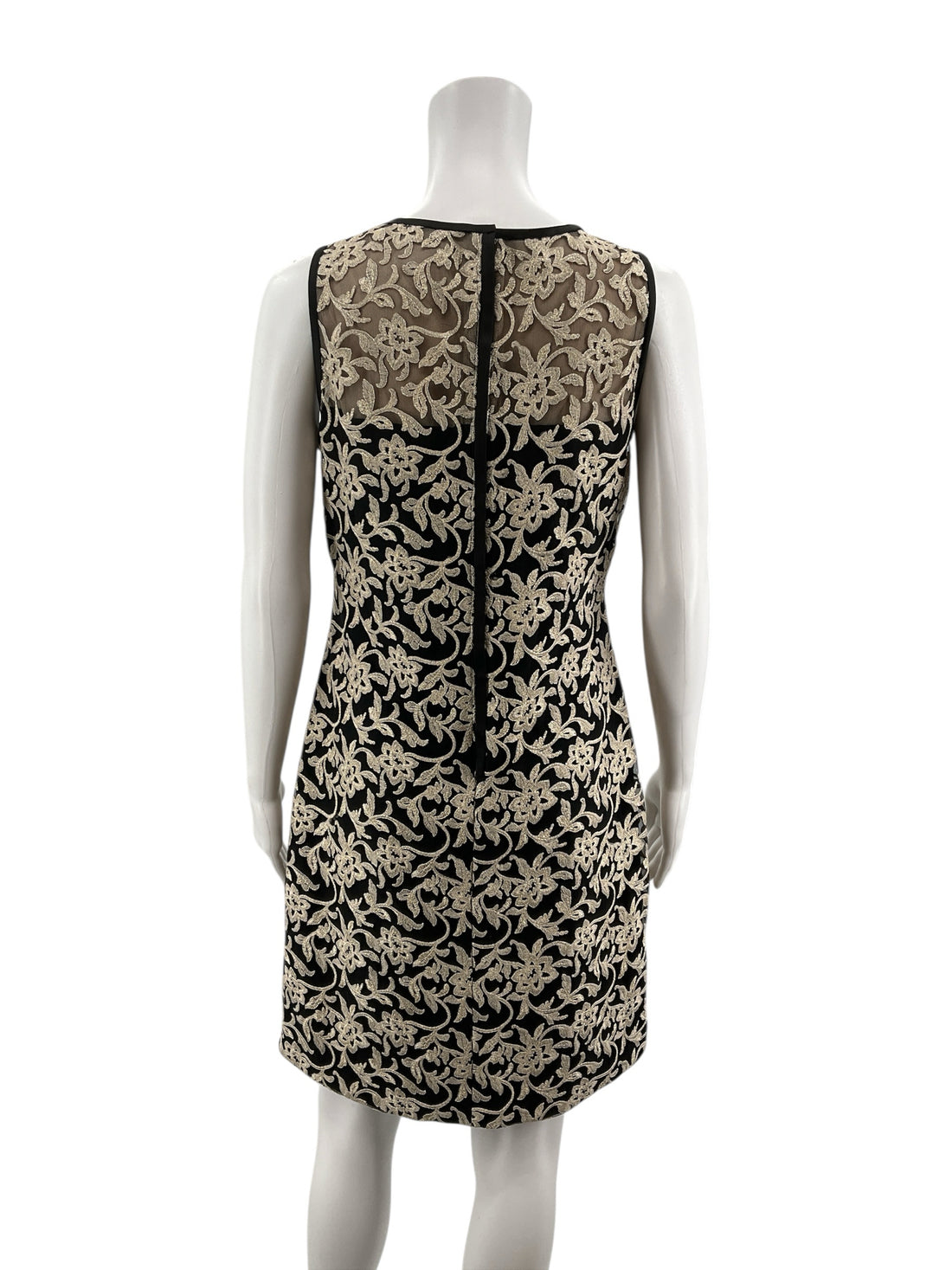 Lauren Black/Gold Floral Pre-Owned Ladies New With Tags Dress - Size 4