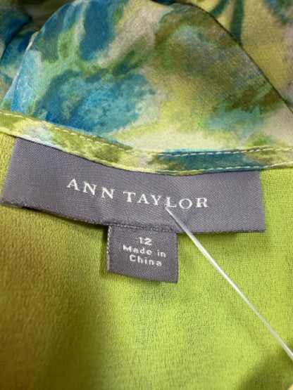 Ann Taylor green/teal Skirt Size 12 green/teal Floral Pre-Owned Ladies Skirt - Size 12