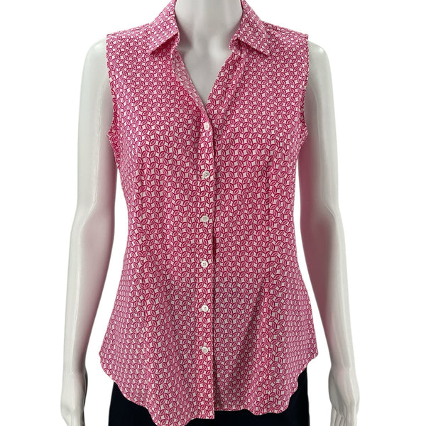 Talbots Pink/White Print Pre-Owned Ladies Top - Size 4 - Margaret’s Fine Consignment