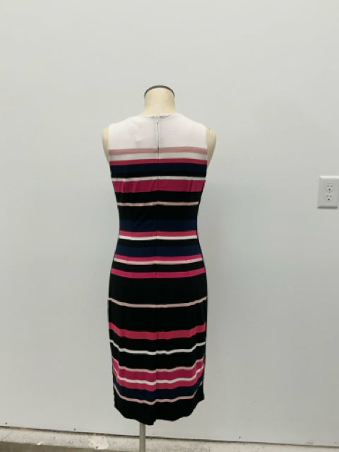 White House Black Market Striped Sheath Dress Navy Pink White Size 4 - ONLINE ONLY