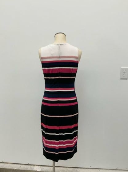 White House Black Market Striped Sheath Dress Navy Pink White Size 4 - ONLINE ONLY