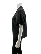 Frame Black Short Sleeve Voluminous Puff Sleeve Poplin Shirt Black Size Small - Size S