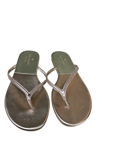 Kate Spade New York Fiji Rose Gold Metallic Thong Sandals | Size 8 - ONLINE ONLY