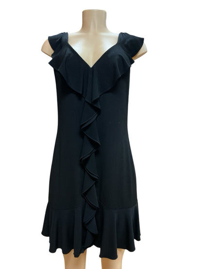 White House Black Market Ruffle Front Sleeveless Dress Black Size Small - ONLINE ONLY